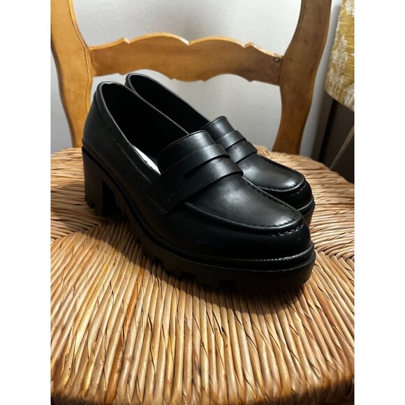 Mudd Shoes - Mudd Mary Jane Platform Penny Loafer Black Block Heel Y2k Size 8